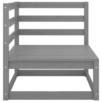 2-delige Loungeset met kussens massief grenenhout grijs 3