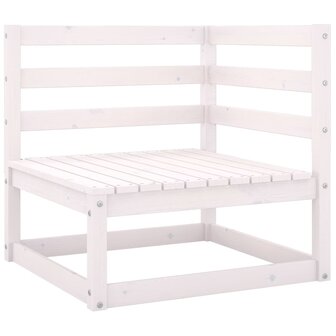 2-delige Loungeset met kussens massief grenenhout wit 2