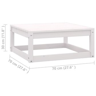 2-delige Loungeset met kussens massief grenenhout wit 9