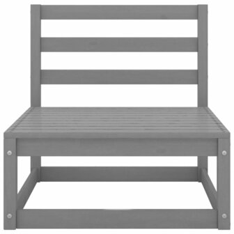 2-delige Loungeset met kussens massief grenenhout grijs 3