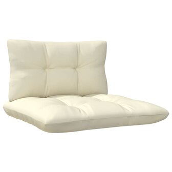 3-delige Loungeset met cr&egrave;mekleurige kussens massief grenenhout 8