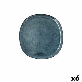 Dinerbord Bidasoa Ikonic Blauw Keramisch 20,2 x 19,7 x 1,3 cm (6 Stuks) (Pack 6x) 2