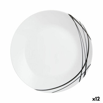 Dinerbord Arcopal Domitille Negro Tweekleurig Glas 25 cm (12 Stuks) 1