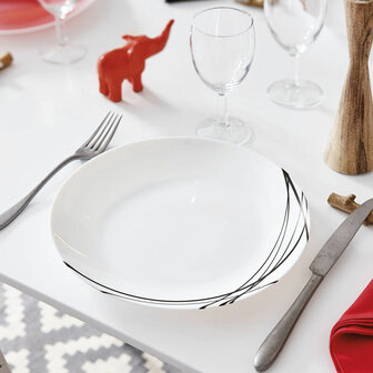 Dinerbord Arcopal Domitille Negro Tweekleurig Glas 25 cm (12 Stuks) 2