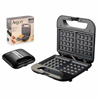 Wafelmaker Argon K-901B/W Zwart Staal 750 W 1