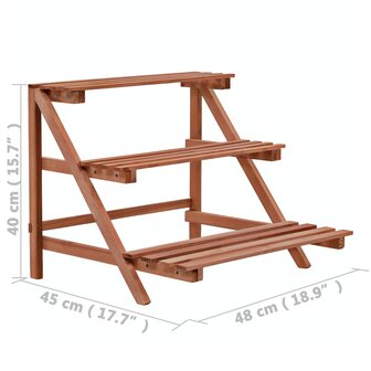 Plantenstandaard 3-laags 48x45x40 cm cederhout  6