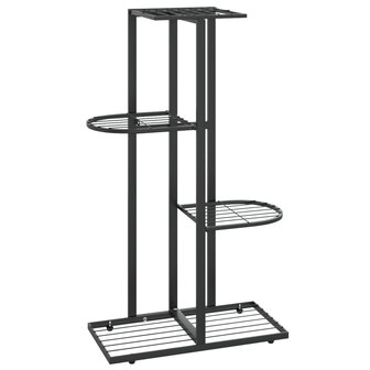 Bloemenstandaard met 4 lagen 43x22x76 cm metaal zwart 2