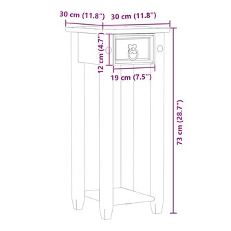 Plantenstandaard Corona 30x30x73 cm massief grenenhout 9