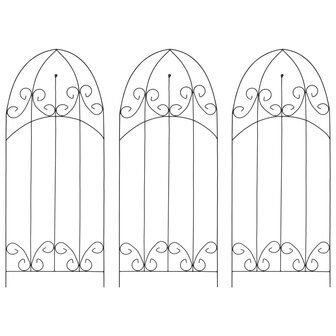 Plantenklimrekken 3 st 40x100 cm ijzer zwart  1