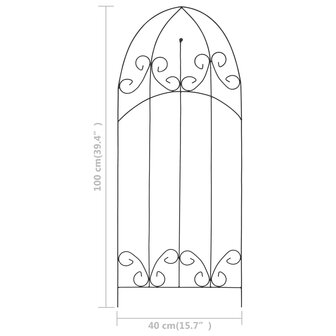 Plantenklimrekken 3 st 40x100 cm ijzer zwart  5