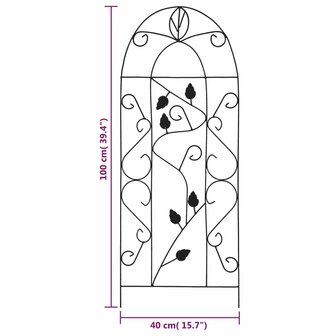 Plantenklimrekken 3 st 40x100 cm ijzer zwart   5