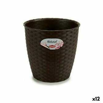 Bloempot Stefanplast Plastic Chocolade 19 x 17,5 x 19 cm (12 Stuks) 1