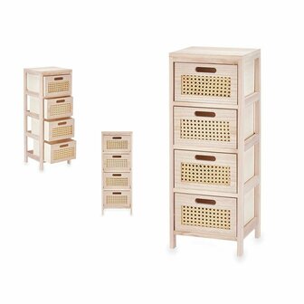 Ladekast GiftDecor Rattan Natuurlijk 27 x 73 x 25 cm 4 lades 2