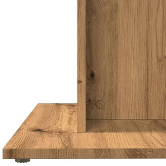 Eettafel 80x80x75 cm bewerkt hout artisanaal eikenkleurig 8