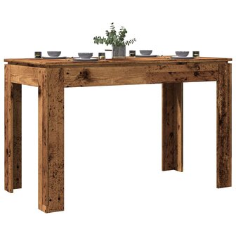 Eettafel 120x60x76 cm bewerkt hout oud houtkleurig 1