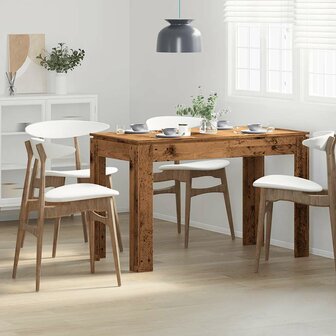 Eettafel 120x60x76 cm bewerkt hout oud houtkleurig 3