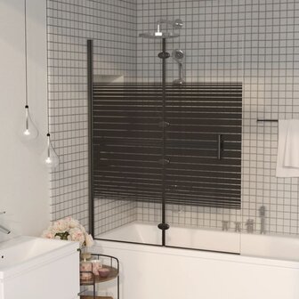Douchewand inklapbaar 120x140 cm ESG zwart 1