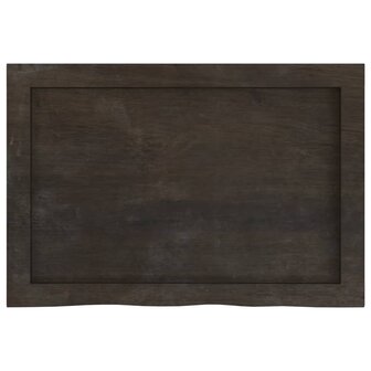 Wastafelblad 60x40x(2-4) cm behandeld massief hout donkerbruin 4