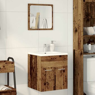 2-delige Badkamermeubelset bewerkt hout oud houtkleurig 3