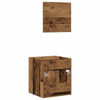 2-delige Badkamermeubelset bewerkt hout oud houtkleurig 8