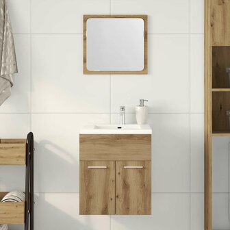 2-delige Badkamermeubelset bewerkt hout artisanaal eikenkleur 1