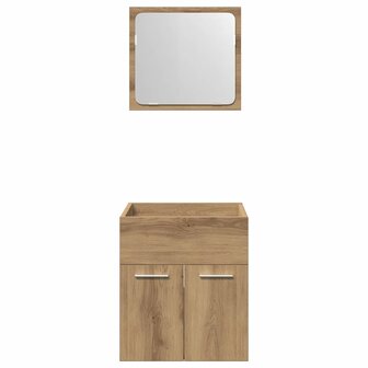 2-delige Badkamermeubelset bewerkt hout artisanaal eikenkleur 6