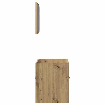 2-delige Badkamermeubelset bewerkt hout artisanaal eikenkleur 7