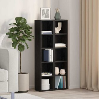 CD-kasten 2 st 21x16x93,5 cm spaanplaat zwart eikenkleurig 1