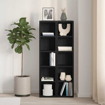 CD-kasten 2 st 21x16x93,5 cm spaanplaat zwart eikenkleurig 3