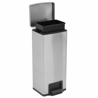 Pedaalemmer met anti-vingerafdruk 30 L RVS zilverkleurig 7