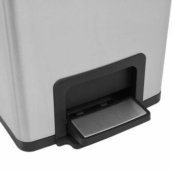 Pedaalemmer met anti-vingerafdruk 30 L RVS zilverkleurig 9