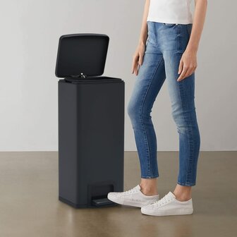 Pedaalemmer met anti-vingerafdruk 30 L RVS zwart 1