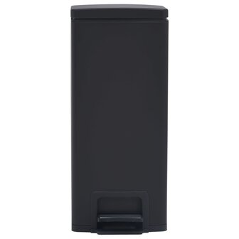 Pedaalemmer met anti-vingerafdruk 30 L RVS zwart 3