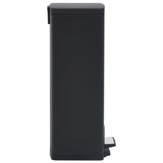 Pedaalemmer met anti-vingerafdruk 30 L RVS zwart 4