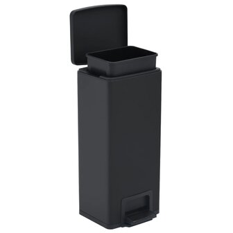 Pedaalemmer met anti-vingerafdruk 30 L RVS zwart 7