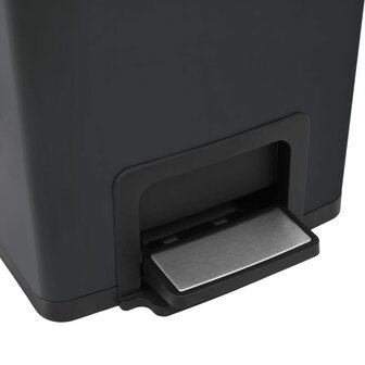 Pedaalemmer met anti-vingerafdruk 30 L RVS zwart 9
