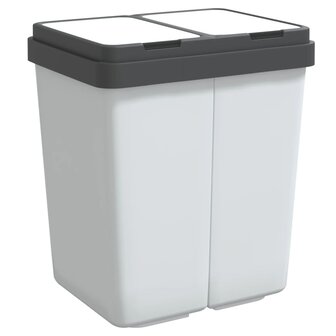 Vuilnisbak dubbel 2x25 L wit 2