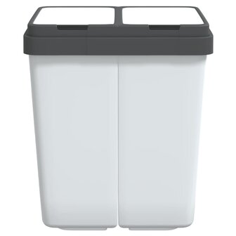 Vuilnisbak dubbel 2x25 L wit 3