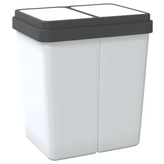 Vuilnisbak dubbel 2x25 L wit 5
