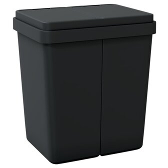 Dubbele vuilnisbak 2x25 L antracietkleurig 5