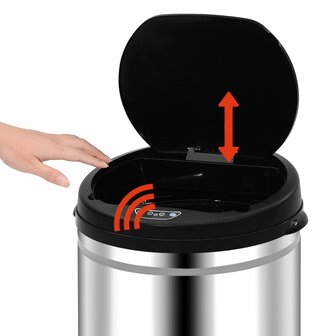 Prullenbak met automatische sensor 30 L roestvrij staal 5