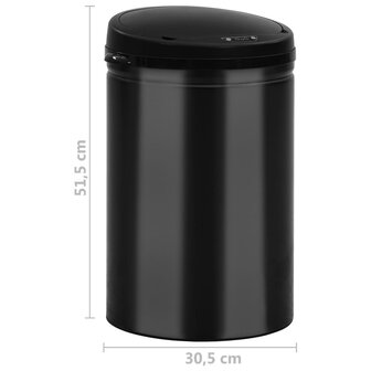 Prullenbak met automatische sensor 30 L koolstofstaal zwart 8