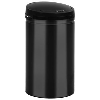 Prullenbak met automatische sensor 40 L koolstofstaal zwart 2