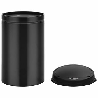 Prullenbak met automatische sensor 40 L koolstofstaal zwart 4