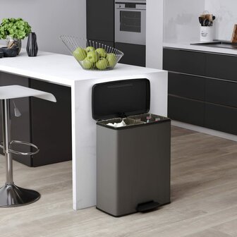 Curver Pedaalemmer Deco duo 26+26 L koelgrijs 9