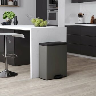 Curver Pedaalemmer Deco rechthoekig 65 L koelgrijs 1