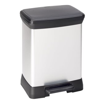 Curver Pedaalemmer Deco rechthoekig 30 L zilverkleurig 2