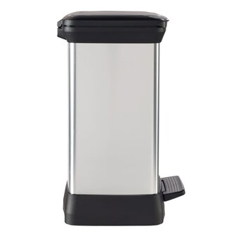 Curver Pedaalemmer Deco rechthoekig 30 L zilverkleurig 5
