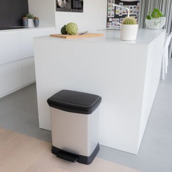 Curver Pedaalemmer Deco rechthoekig 30 L zilverkleurig 9