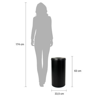 V-Part Prullenbak zelfdovend 50 L zwart 3